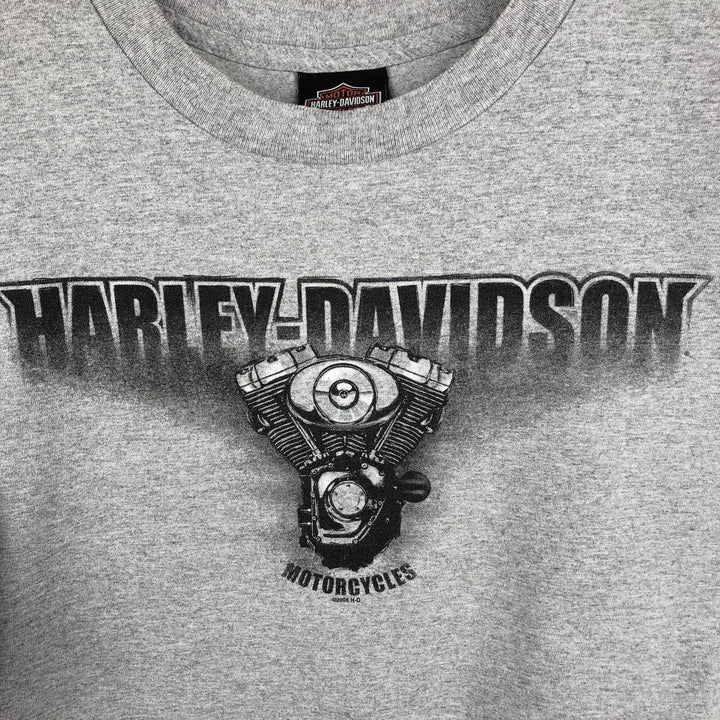 2000'S Harley-Davidson Motorcycle Long-Sleeve T-Shirt, Made in USA, Men's Size L (approx.) cotton gray type Vintage Second Hand