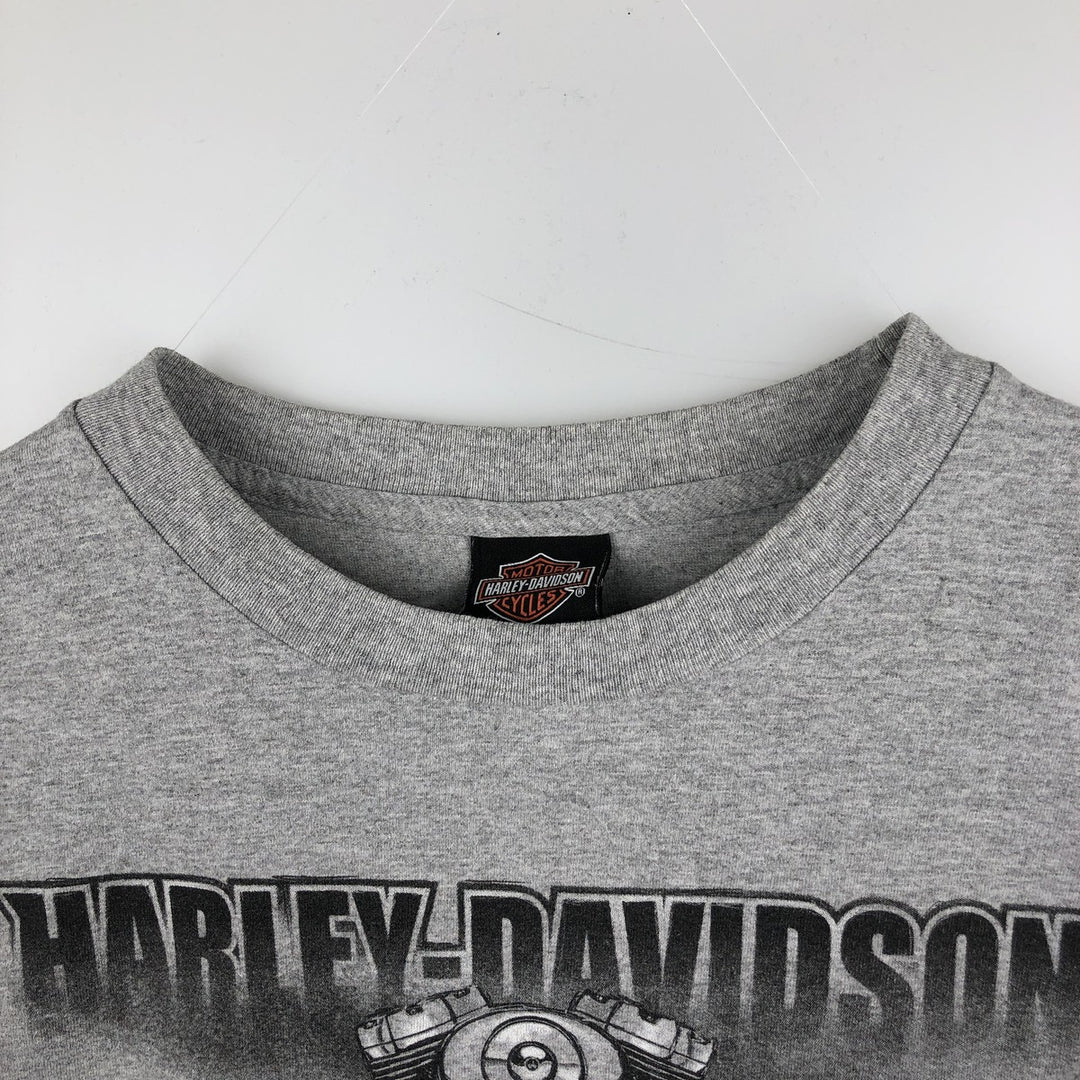 2000'S Harley-Davidson Motorcycle Long-Sleeve T-Shirt, Made in USA, Men's Size L (approx.) cotton gray type Vintage Second Hand