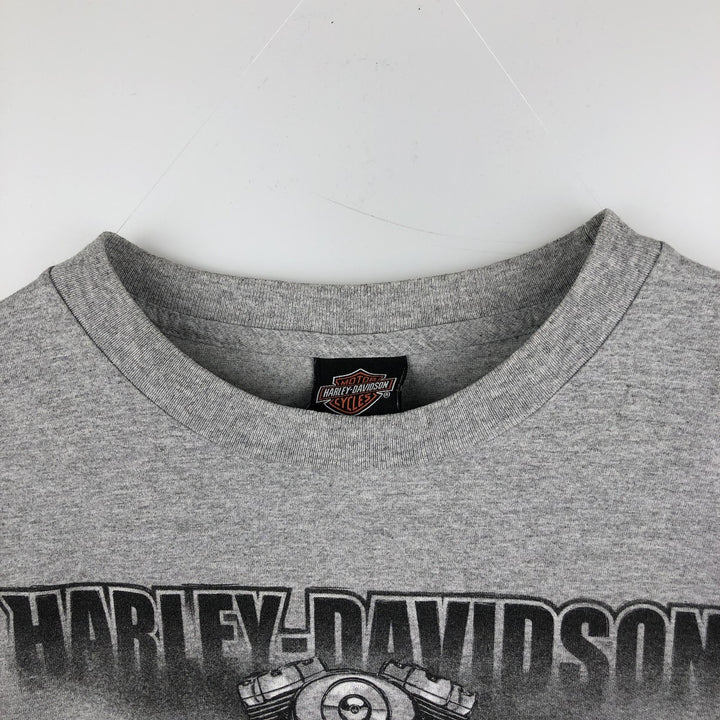 2000'S Harley-Davidson Motorcycle Long-Sleeve T-Shirt, Made in USA, Men's Size L (approx.) cotton gray type Vintage Second Hand