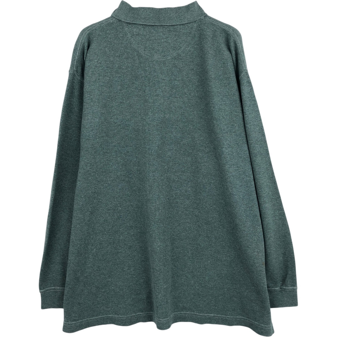Ralph Lauren CHAPS long-sleeved polo shirt, men's size S (approx.) cotton green type Vintage Second Hand