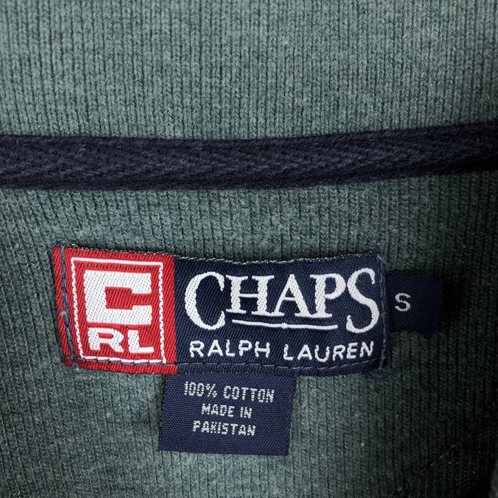 Ralph Lauren CHAPS long-sleeved polo shirt, men's size S (approx.) cotton green type Vintage Second Hand