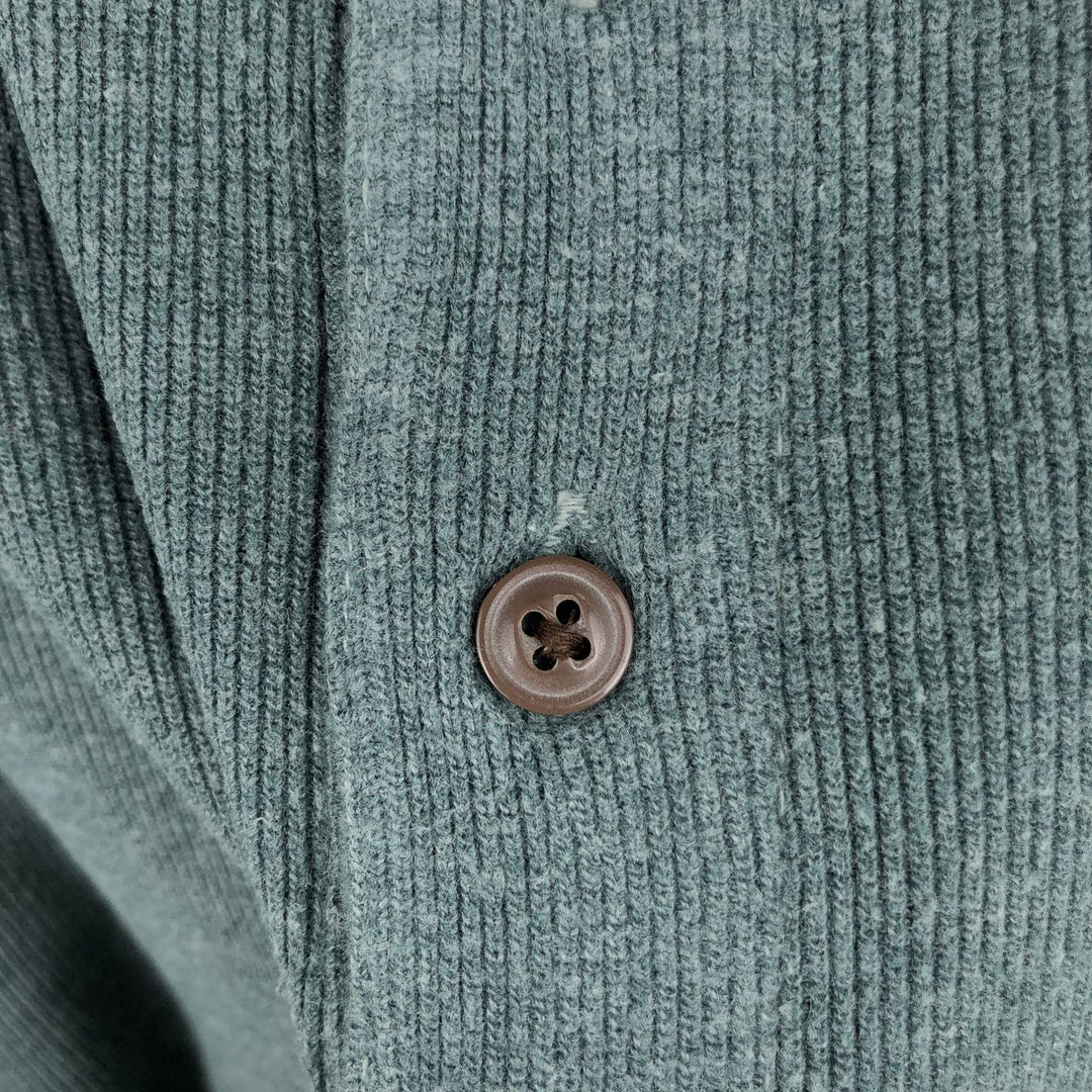 Ralph Lauren CHAPS long-sleeved polo shirt, men's size S (approx.) cotton green type Vintage Second Hand