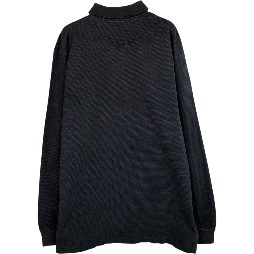 Ralph Lauren POLO by Ralph Lauren long sleeve polo shirt made in USA, men's size L cotton black type Vintage Second Hand