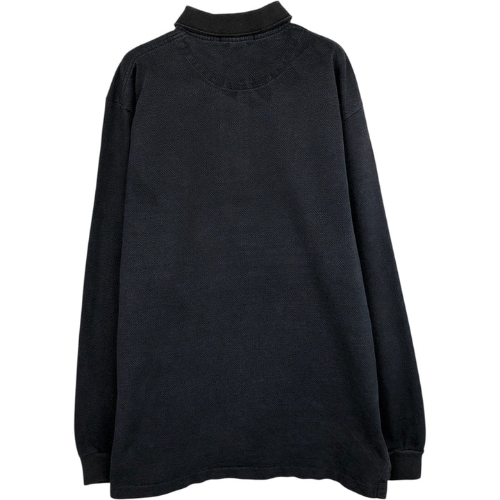 Ralph Lauren POLO by Ralph Lauren long sleeve polo shirt made in USA, men's size L cotton black type Vintage Second Hand