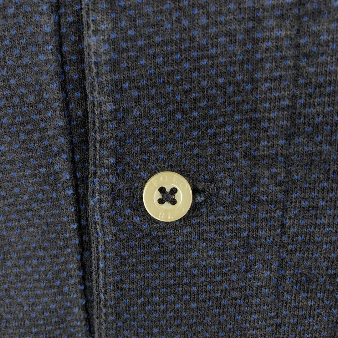 Ralph Lauren POLO by Ralph Lauren long sleeve polo shirt made in USA, men's size L cotton black type Vintage Second Hand