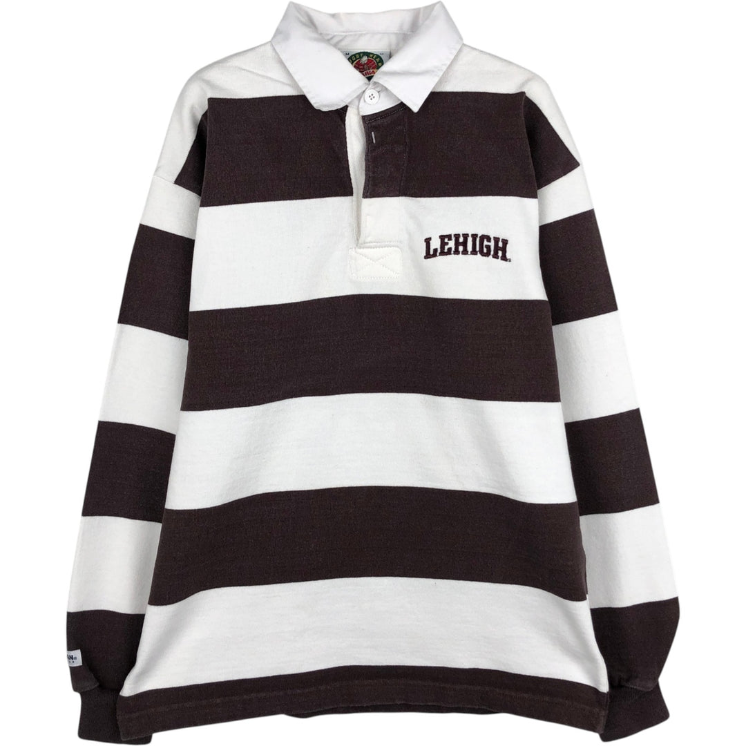 90s-00'S Vintage BARBARIAN Striped Long Sleeve Rugby Shirt, Made in Canada, Men's Size M cotton brown type Vintage Second Hand