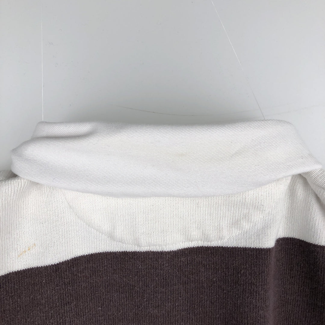 90s-00'S Vintage BARBARIAN Striped Long Sleeve Rugby Shirt, Made in Canada, Men's Size M cotton brown type Vintage Second Hand