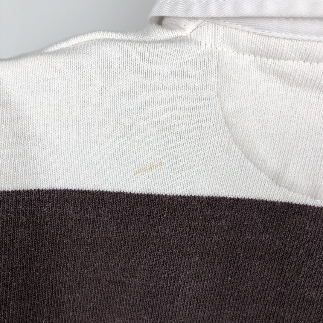 90s-00'S Vintage BARBARIAN Striped Long Sleeve Rugby Shirt, Made in Canada, Men's Size M cotton brown type Vintage Second Hand