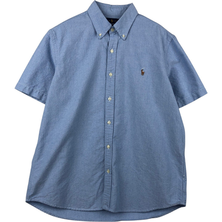 Ralph Lauren Classic Fit RL Untucked Fit short sleeve button down shirt, men's size L cotton Blue type light blue Vintage Second Hand