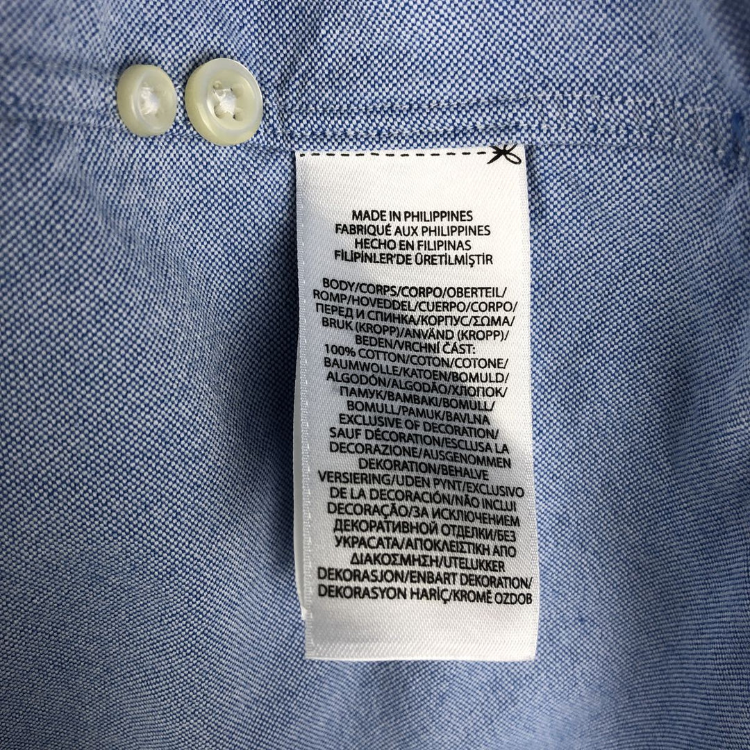 Ralph Lauren Classic Fit RL Untucked Fit short sleeve button down shirt, men's size L cotton Blue type light blue Vintage Second Hand