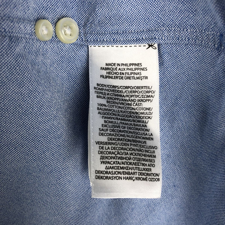 Ralph Lauren Classic Fit RL Untucked Fit short sleeve button down shirt, men's size L cotton Blue type light blue Vintage Second Hand
