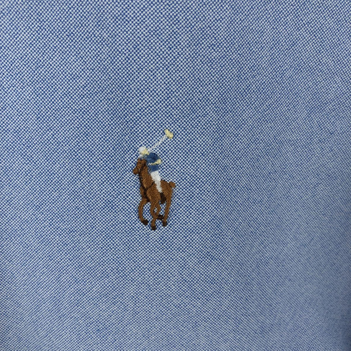 Ralph Lauren Classic Fit RL Untucked Fit short sleeve button down shirt, men's size L cotton Blue type light blue Vintage Second Hand