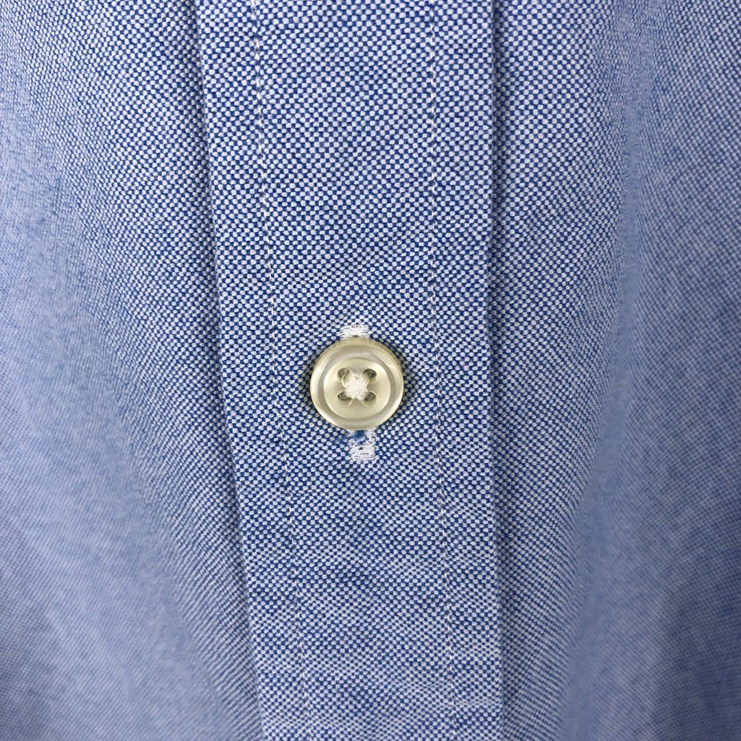 Ralph Lauren Classic Fit RL Untucked Fit short sleeve button down shirt, men's size L cotton Blue type light blue Vintage Second Hand