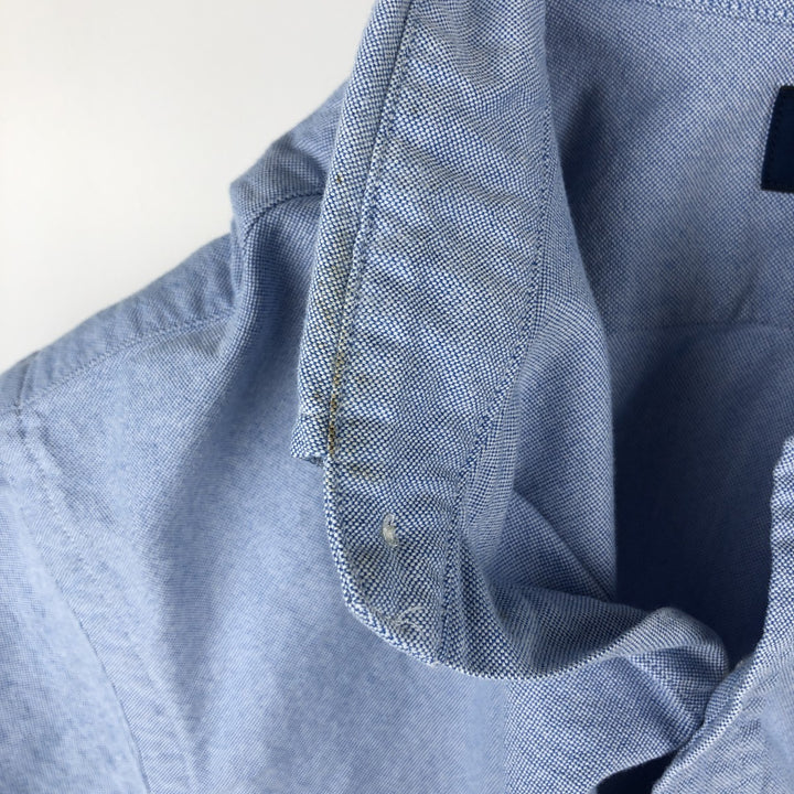 Ralph Lauren Classic Fit RL Untucked Fit short sleeve button down shirt, men's size L cotton Blue type light blue Vintage Second Hand