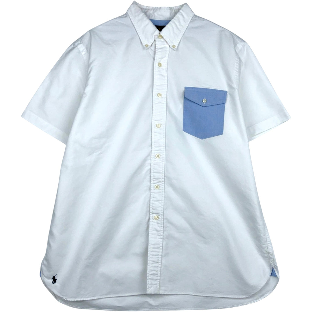 Ralph Lauren short sleeve button down shirt, men's XL size cotton white type Vintage Second Hand