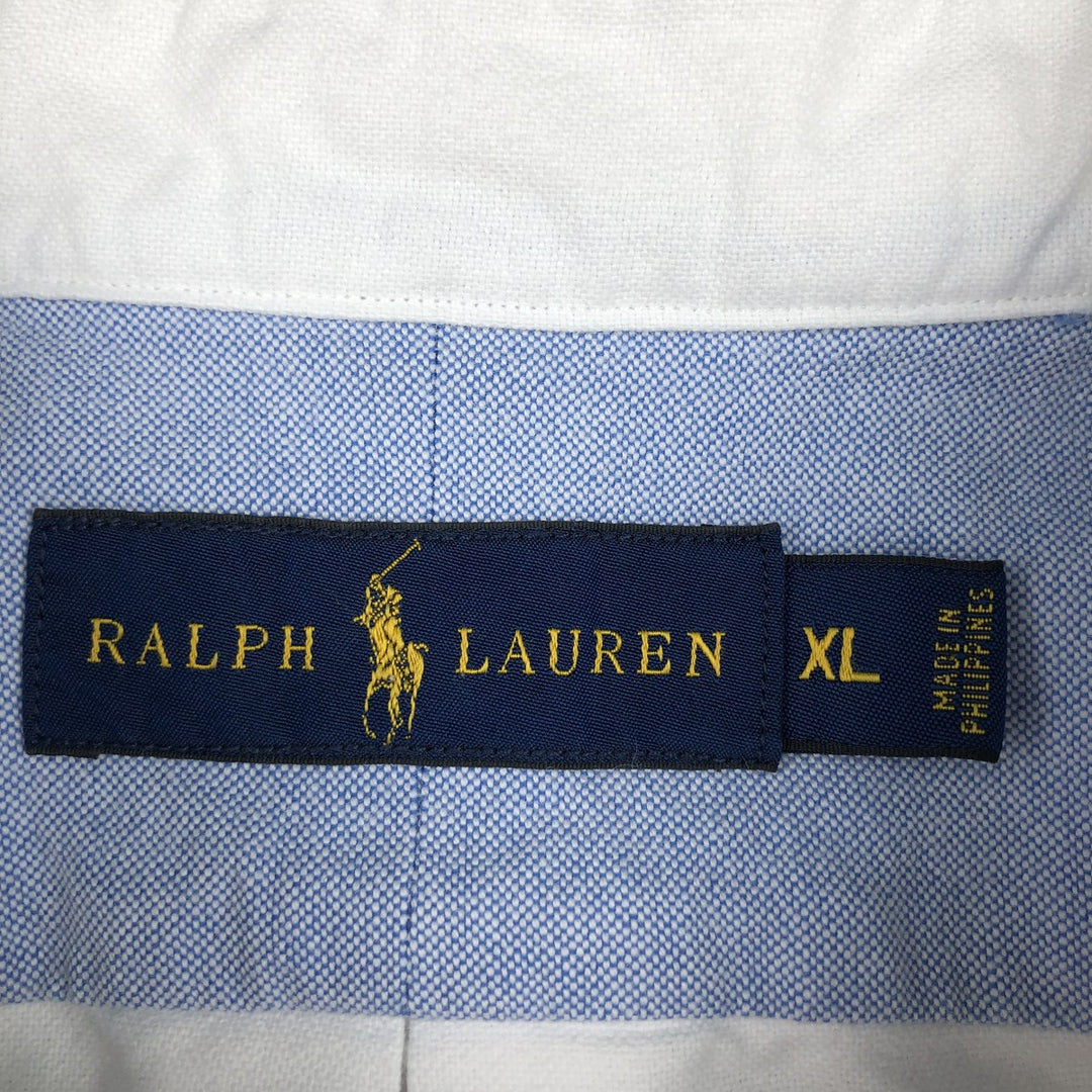 Ralph Lauren short sleeve button down shirt, men's XL size cotton white type Vintage Second Hand