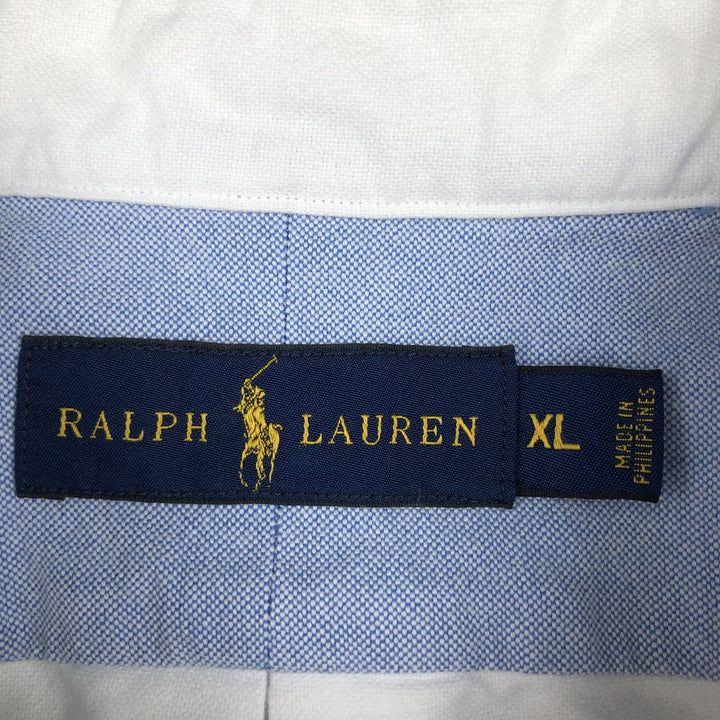 Ralph Lauren short sleeve button down shirt, men's XL size cotton white type Vintage Second Hand