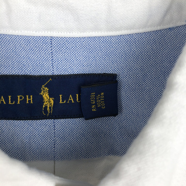 Ralph Lauren short sleeve button down shirt, men's XL size cotton white type Vintage Second Hand