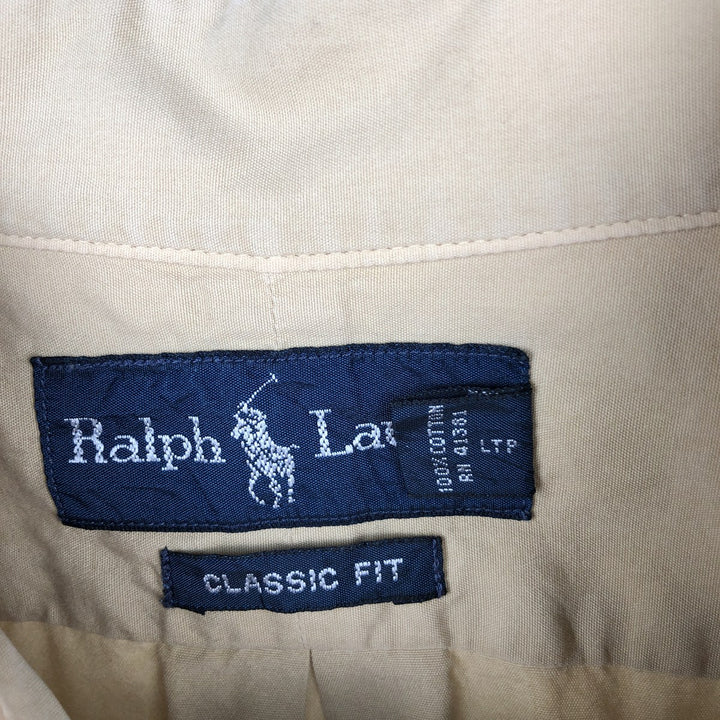 Ralph Lauren Classic Fit Short Sleeve Button Down Shirt Men's XL cotton Beige type Vintage Second Hand