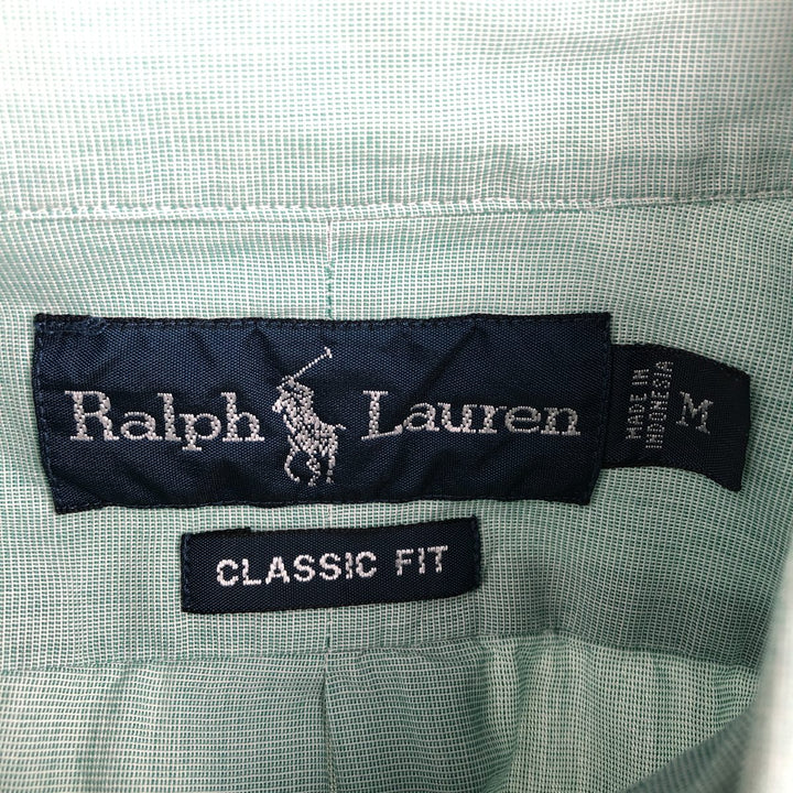 Ralph Lauren Classic Fit short sleeve button down shirt, men's size M cotton green type Vintage Second Hand