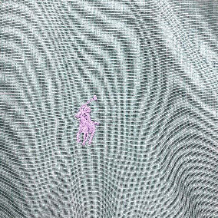 Ralph Lauren Classic Fit short sleeve button down shirt, men's size M cotton green type Vintage Second Hand