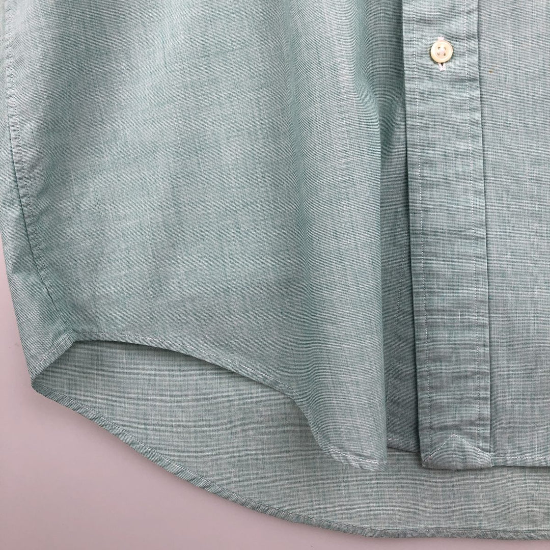 Ralph Lauren Classic Fit short sleeve button down shirt, men's size M cotton green type Vintage Second Hand