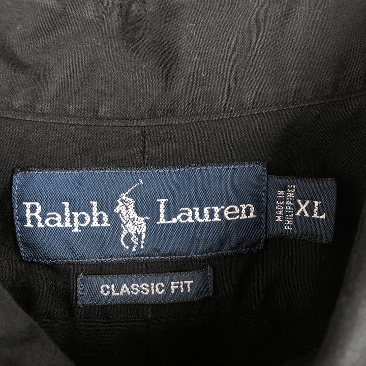 Ralph Lauren Classic Fit Short Sleeve Button Down Shirt Men's XL cotton black type Vintage Second Hand