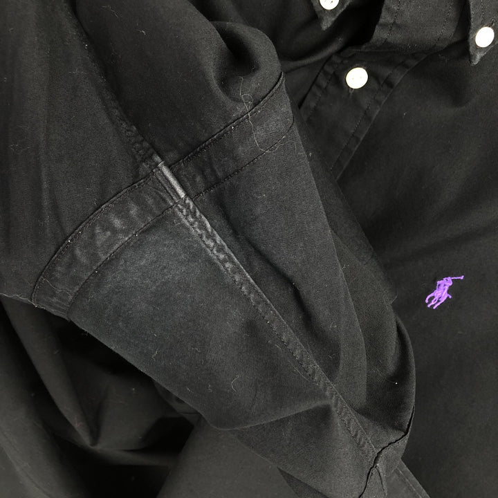 Ralph Lauren Classic Fit Short Sleeve Button Down Shirt Men's XL cotton black type Vintage Second Hand