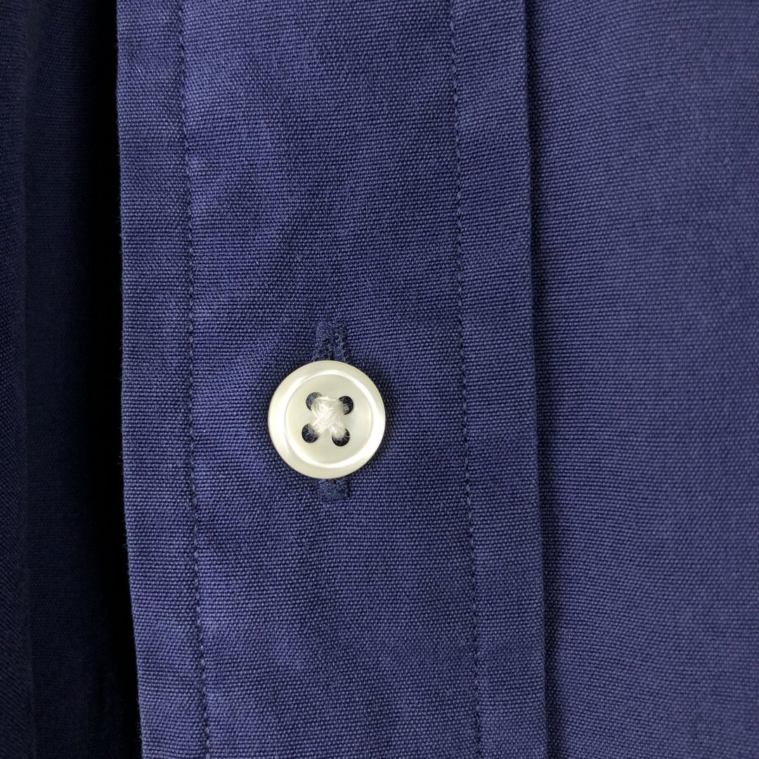Ralph Lauren Classic Fit short sleeve button down shirt, men's size XL cotton navy blue type Vintage Second Hand