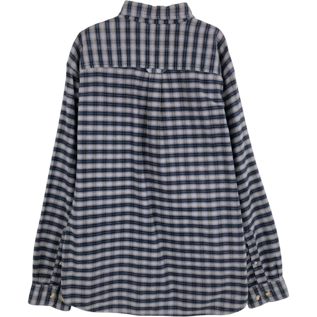 Columbia long-sleeved flannel check shirt, men's size M (approx.) cotton navy blue type Vintage Second Hand
