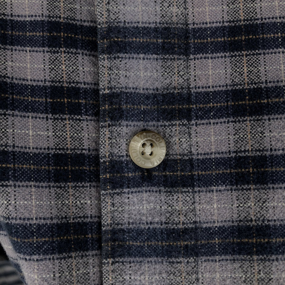 Columbia long-sleeved flannel check shirt, men's size M (approx.) cotton navy blue type Vintage Second Hand