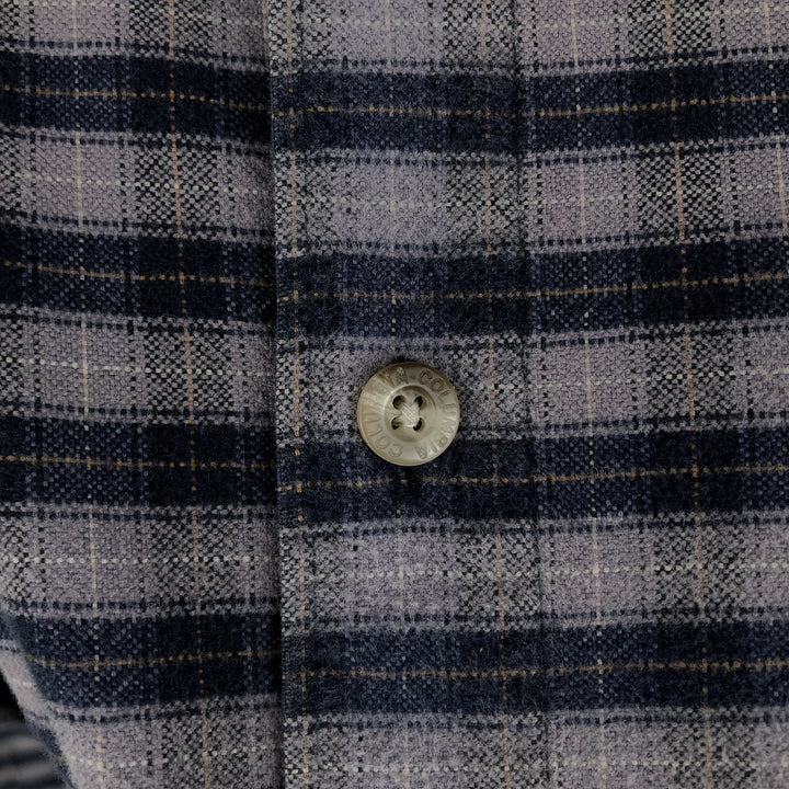 Columbia long-sleeved flannel check shirt, men's size M (approx.) cotton navy blue type Vintage Second Hand