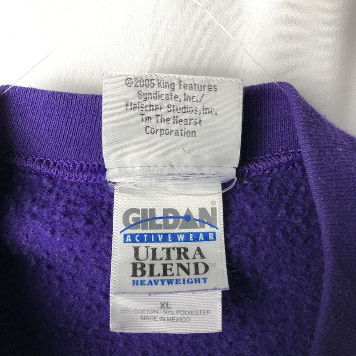 BETTY BOOP character sweatshirt, men's size XL (approx.) cotton purple type Vintage Second Hand