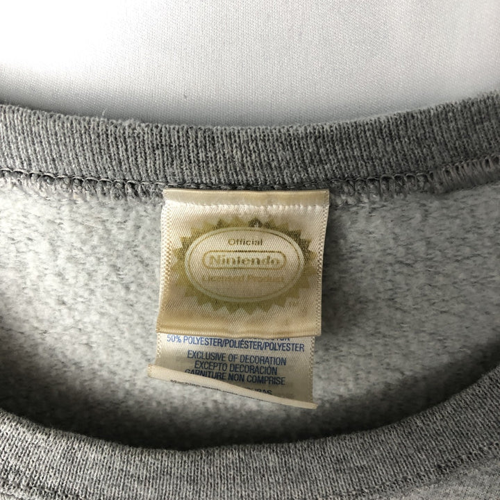 Nintendo SUPER MARIO Yoshi Character Sweatshirt (Men's Size M) cotton gray type Vintage Second Hand