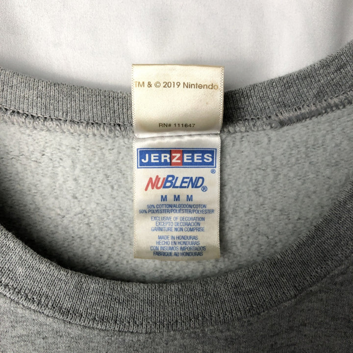 Nintendo SUPER MARIO Yoshi Character Sweatshirt (Men's Size M) cotton gray type Vintage Second Hand