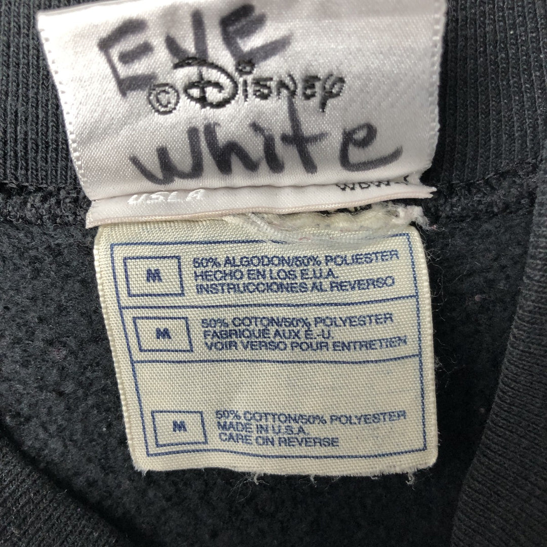 90'S Walt Disney World Mickey Mouse Character Sweatshirt, Made in USA, Men's Size M (approx.), Vintage cotton black type Vintage Second Hand