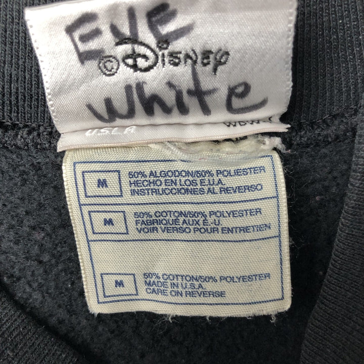 90'S Walt Disney World Mickey Mouse Character Sweatshirt, Made in USA, Men's Size M (approx.), Vintage cotton black type Vintage Second Hand
