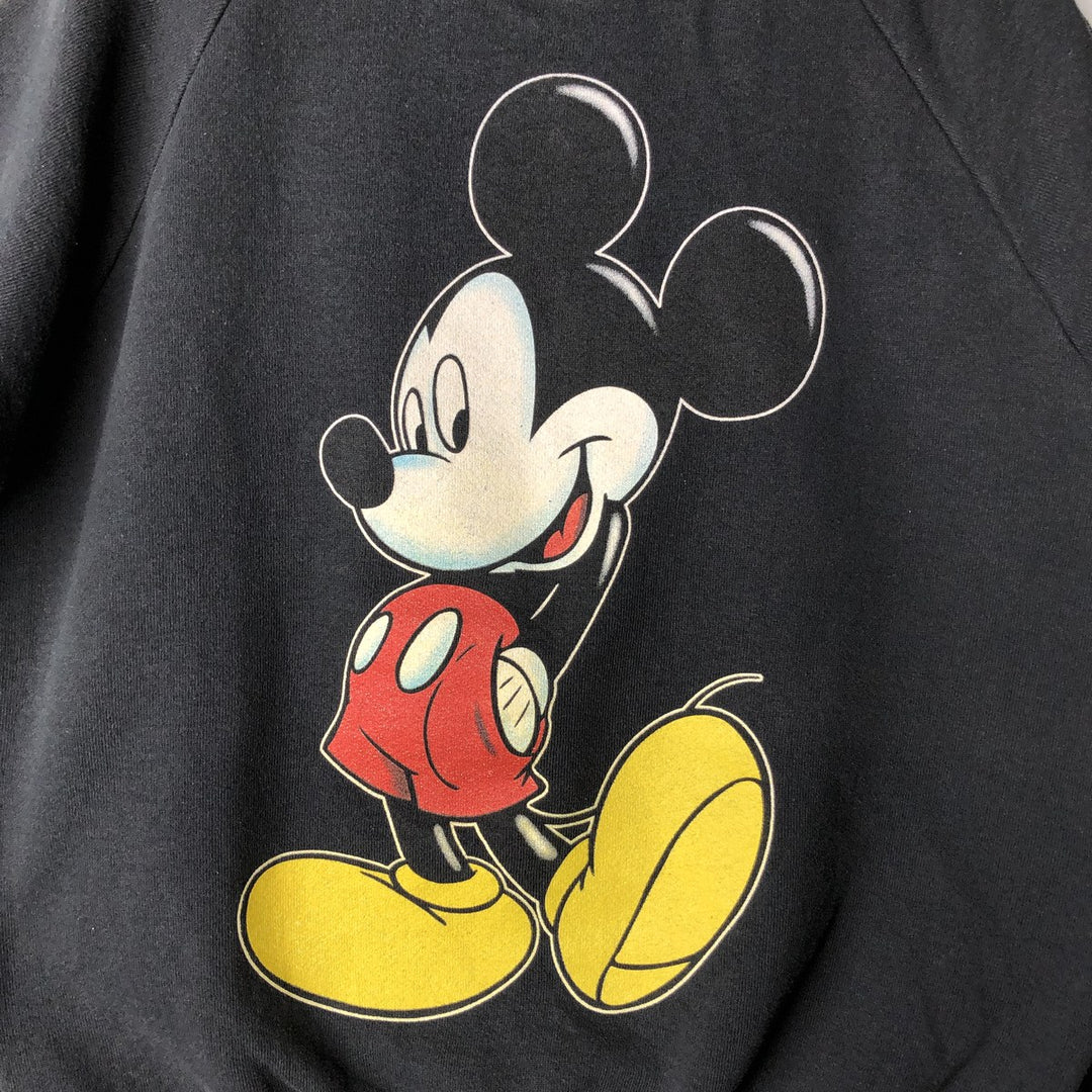 90'S Walt Disney World Mickey Mouse Character Sweatshirt, Made in USA, Men's Size M (approx.), Vintage cotton black type Vintage Second Hand