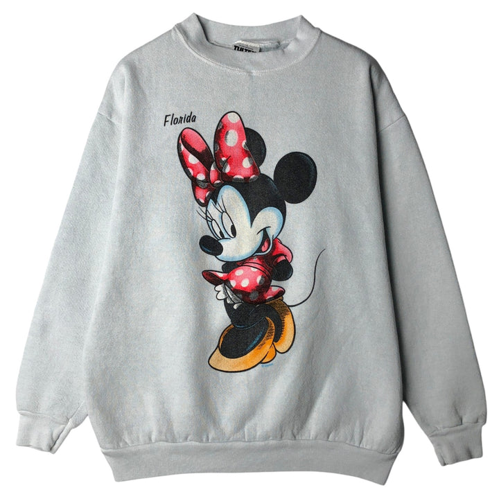 90'S TULTEX MINNIE MOUSE Minnie Mouse Character Sweatshirt, Men's Size M (Equivalent), Vintage cotton white type Vintage Second Hand