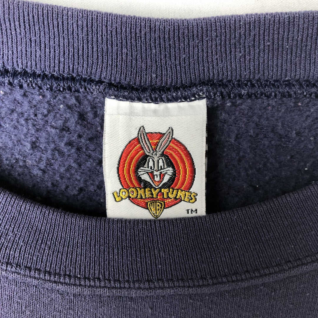 90'S Looney Tunes Sylvester Cat Tweety Character Sweatshirt (Men's Size L) unclear Purple type blue-purple Vintage Second Hand