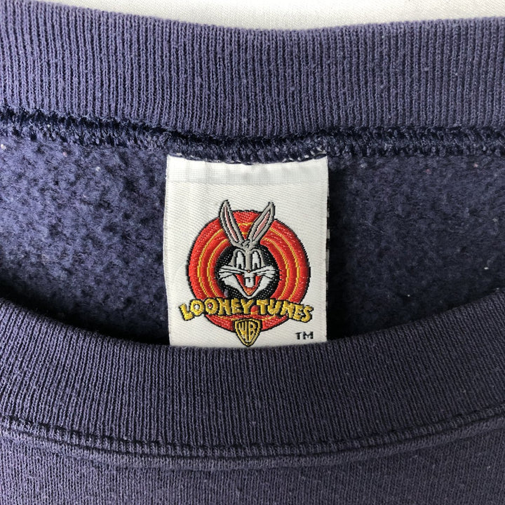 90'S Looney Tunes Sylvester Cat Tweety Character Sweatshirt (Men's Size L) unclear Purple type blue-purple Vintage Second Hand