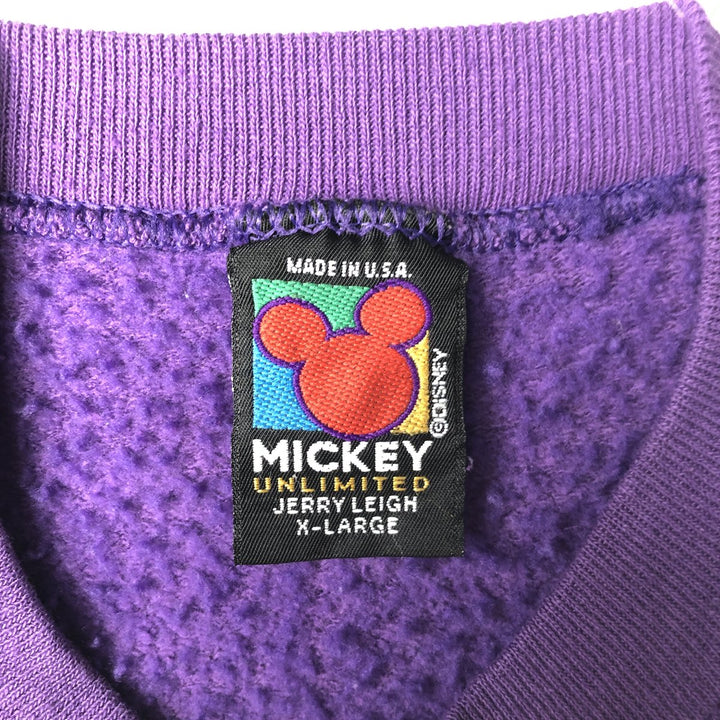 Vintage 90'S MICKEY UNLIMITED Mickey Mouse character sweatshirt, Made in USA, Men's XL cotton purple type Vintage Second Hand