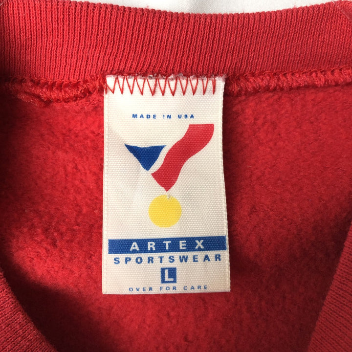 90'S Artex Looney Tunes Daffy Duck Character Sweatshirt, Made in USA, Men's Size L (approx.) polyester red type Vintage Second Hand