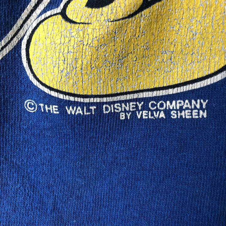 80'S Tultex Mickey Mouse Character Sweatshirt, Made in USA, Men's Size L (approx.), Vintage acrylic blue type Vintage Second Hand
