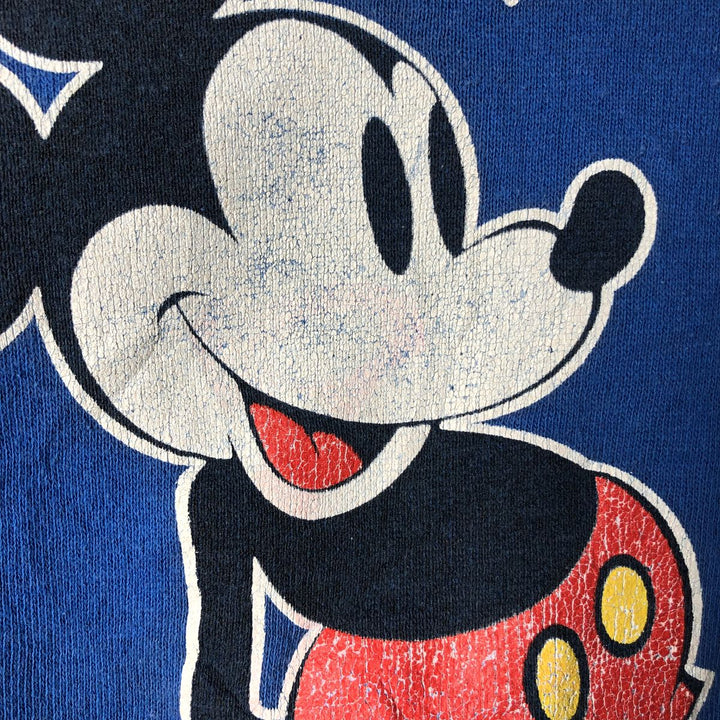 80'S Tultex Mickey Mouse Character Sweatshirt, Made in USA, Men's Size L (approx.), Vintage acrylic blue type Vintage Second Hand