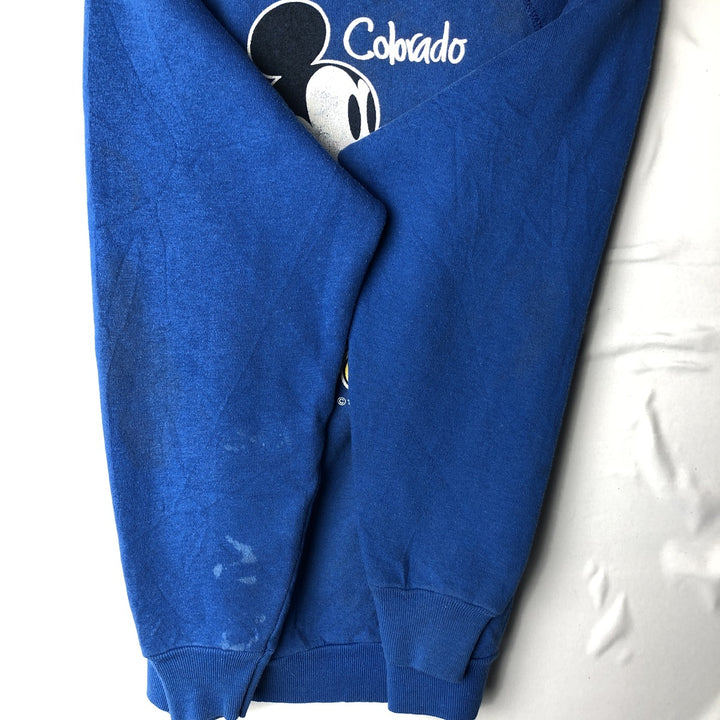 80'S Tultex Mickey Mouse Character Sweatshirt, Made in USA, Men's Size L (approx.), Vintage acrylic blue type Vintage Second Hand