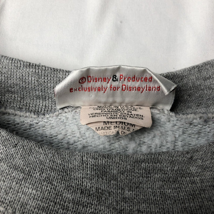 90'S Disneyland Snow White and the Seven Dwarfs Grumpy Character Sweatshirt, Made in USA, Men's Size M (approx.) cotton gray type Vintage Second Hand