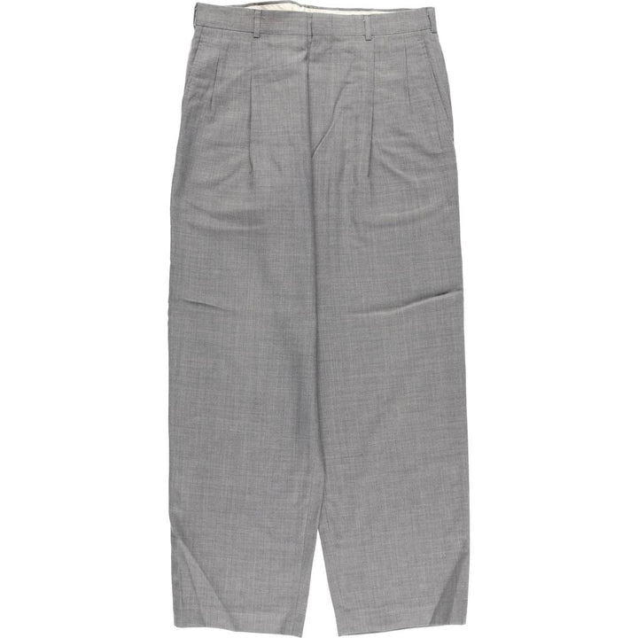 ADAMS ROW Two-Pleat Dacron x Wool Trousers, Made in USA, Men's Size W32 (approx.), Vintage others gray type Vintage Second Hand