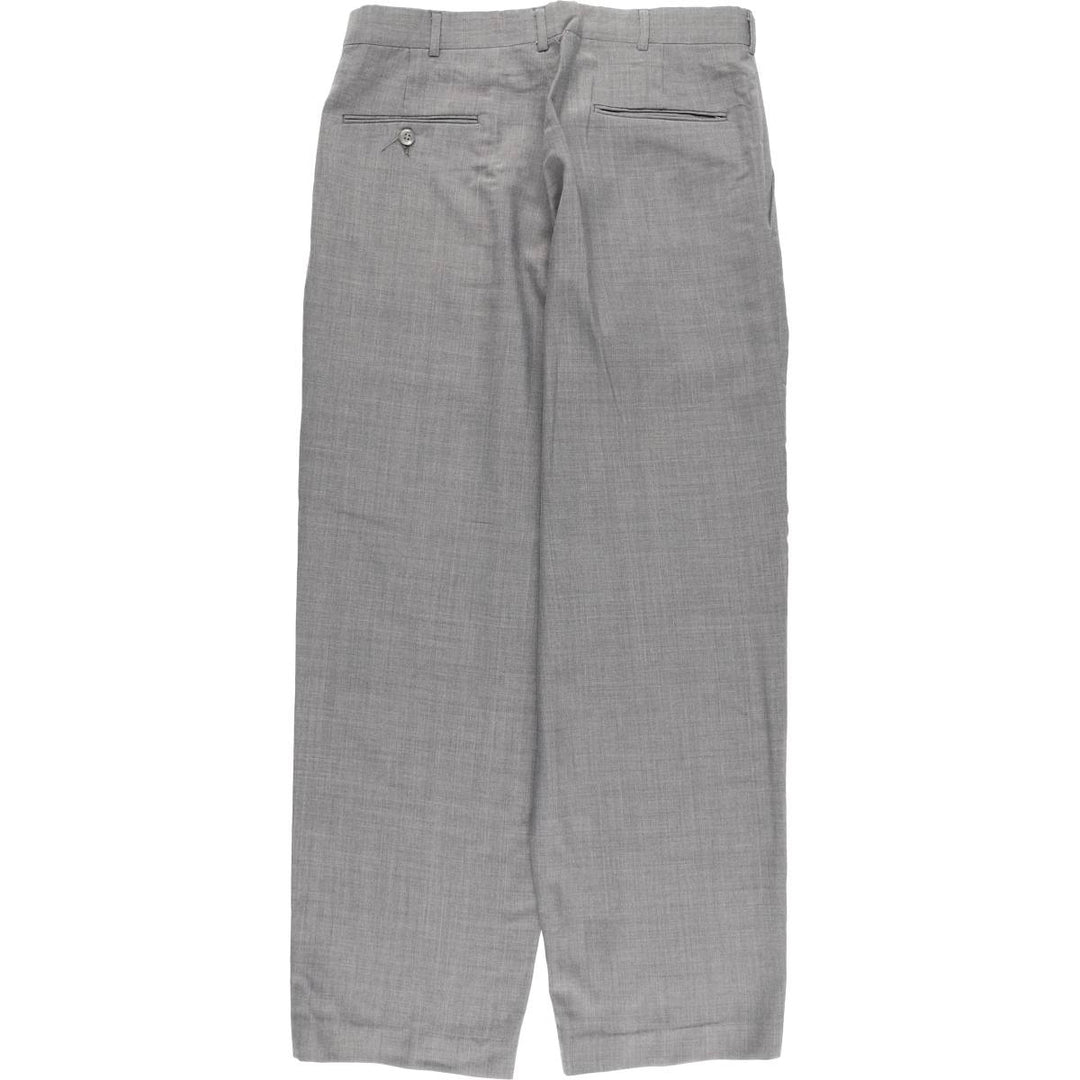 ADAMS ROW Two-Pleat Dacron x Wool Trousers, Made in USA, Men's Size W32 (approx.), Vintage others gray type Vintage Second Hand