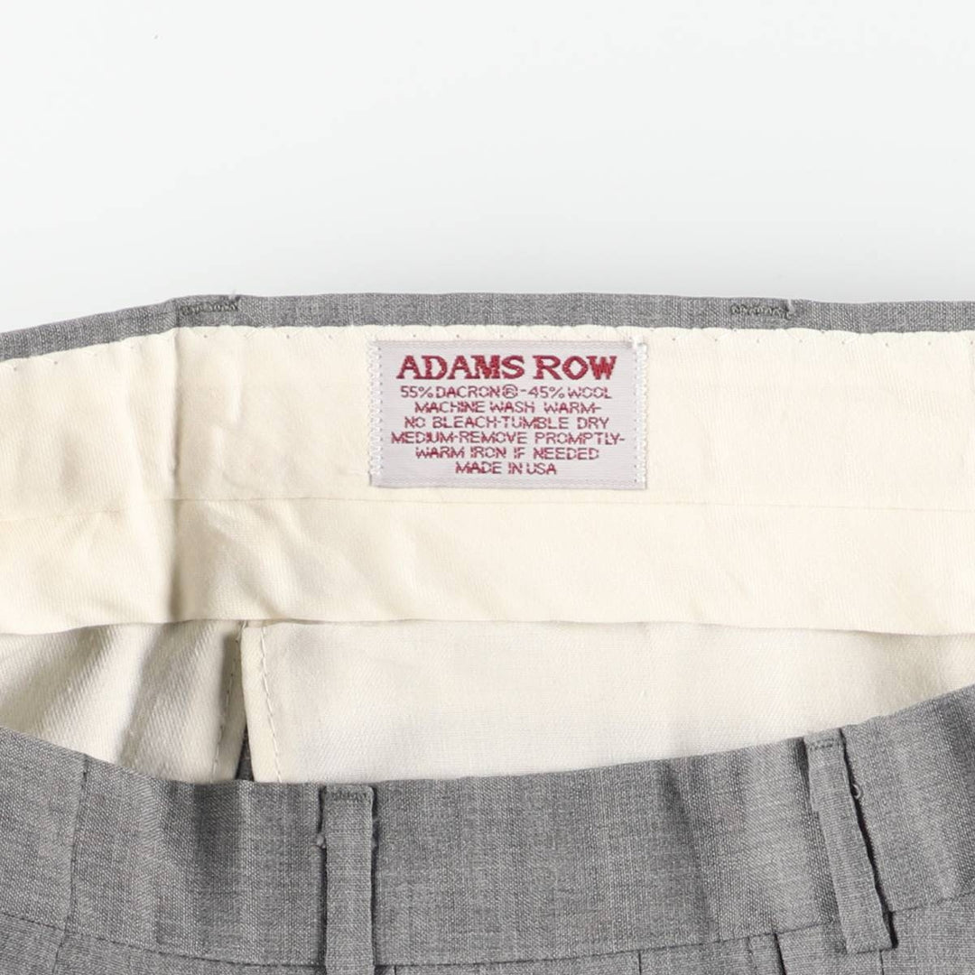 ADAMS ROW Two-Pleat Dacron x Wool Trousers, Made in USA, Men's Size W32 (approx.), Vintage others gray type Vintage Second Hand
